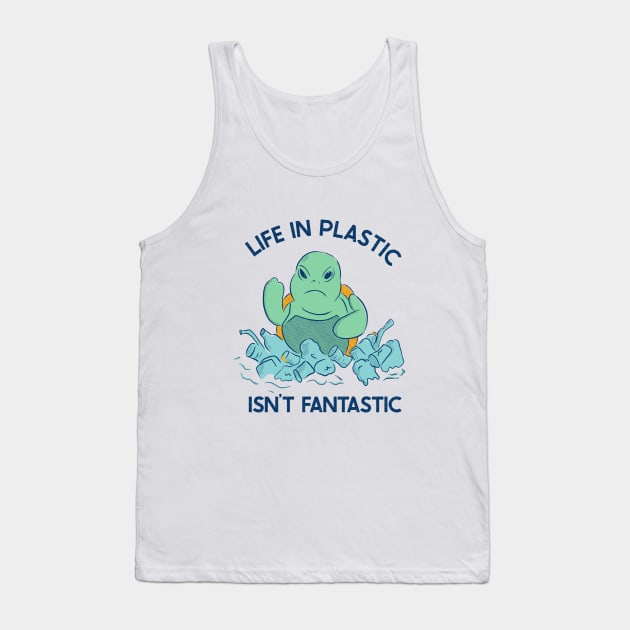 Life in plastic - Angry turtle - plastic ocean Tank Top by MisterThi